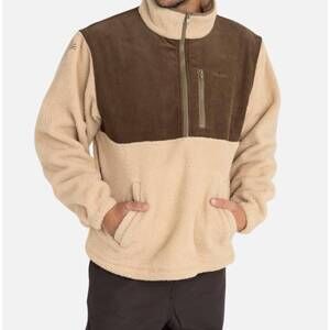 NEW RHYTHM. dune half zip pullover top in tobacco